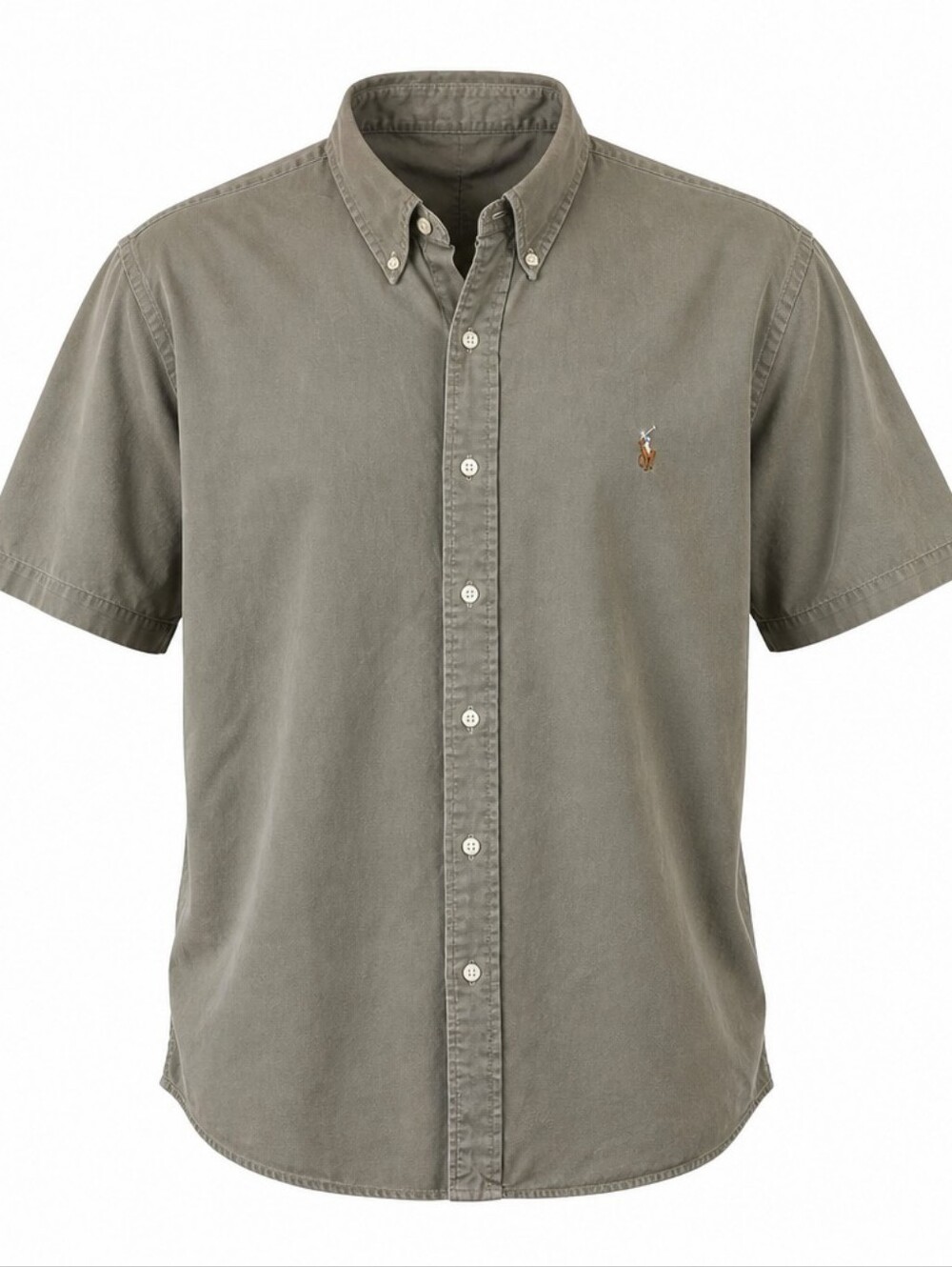 Ralph Lauren Blake Button Down Short Sleeve Shirt. Light Olive Green. Size XL
